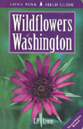 Cover of the Wildflowers of Washington book. A purple flower.