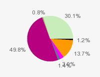 Pie chart: in table form below