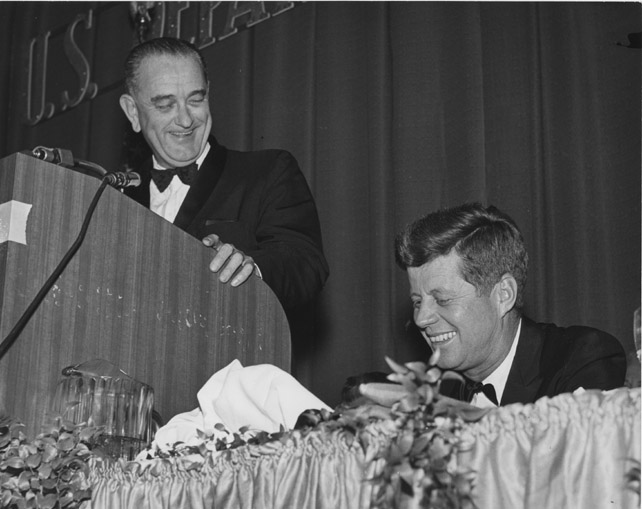 President Kennedy and Vice-President Lyndon Johnson.