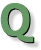 drop cap letter for Q