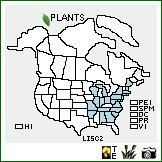 Distribution of Liatris scariosa (L.) Willd.. . Image Available. 