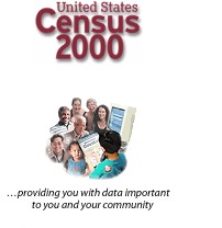 Photo of a computer and CDs  with the caption, "Census 2000, providing you with data important to you and your community"