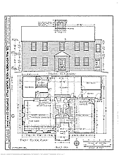 Col. Paul Wentworth House, South elevation and floor plan
