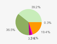 Pie chart: in table form below