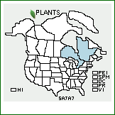 Distribution of Salix ×jamesensis Lepage [pedicellaris × pellita]. . 