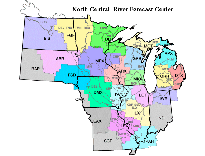 North Central River Forecast Center Map