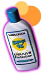 Bottle of sunscreen