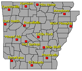 Current Temperatures Across Arkansas