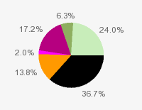 Pie chart: in table form below