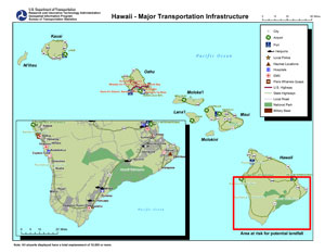 Hawaii Major Transportation Infrastructure. If you need further assistance, call 800-853-1351 or email answers@bts.gov.