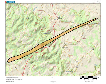 track of Crittenden/Webster tornado