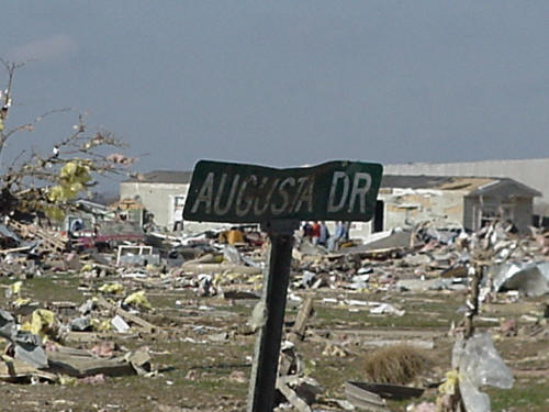 Damage at mobile home