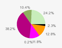 Pie chart: in table form below