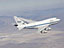 NASA's Stratospheric Observatory for Infrared Astronomy, SOFIA, is shadowed by a NASA F/A-18 mission support aircraft during a recent test flight.