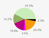 Pie chart: in table form below