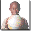Child with globe of the Earth