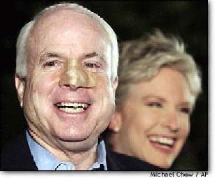 Picture of Senator McCain after leaving the hospital