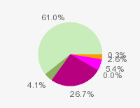 Pie chart: in table form below