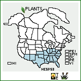 Distribution of Hexalectris spicata (Walter) Barnhart var. spicata. . 