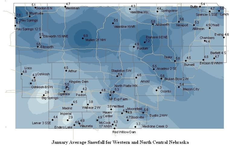 January Average Snowfall