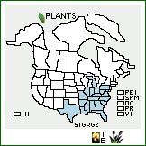 Distribution of Stenanthium gramineum (Ker Gawl.) Morong var. gramineum. . 