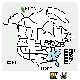 Distribution of Stenanthium gramineum (Ker Gawl.) Morong var. micranthum Fernald. . 