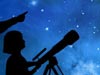 Artist concept of child looking at the skies with a telescope
