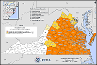 Map of Declared Counties for Disaster 1491