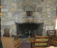 Relax near the marble fireplace at Oregon Caves Chateau.