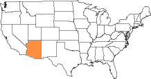 Map of the United States, Featured State: Arizona 