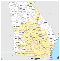 Map of Declared Counties for Disaster 1560