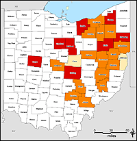 Map of Declared Counties for Disaster 1519