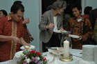 During her travel to Jakarta, Under Secretary Karen Hughes joins returned Indonesian YES students to break the fast at a Buka Puasa ,Iftaar, Reception at Ambassador Lynn Pascoes residence, Jakarta.