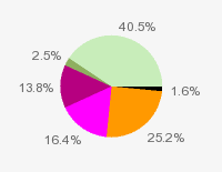 Pie chart: in table form below