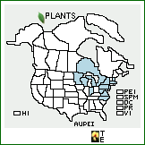 Distribution of Aureolaria pedicularia (L.) Raf. var. intercedens Pennell. . 