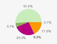 Pie chart: in table form below