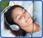 Woman relaxing with headphones