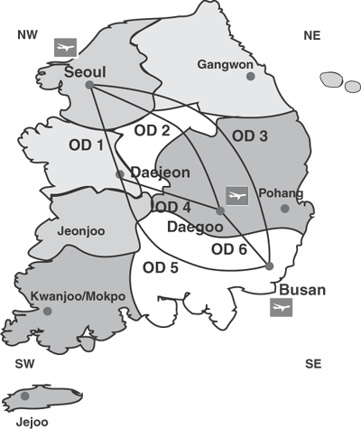 Figure 1 - Korean Transportation Network. If you are a user with a disability and cannot view this image, please call 800-853-1351 or email answers@bts.gov for further assistance.