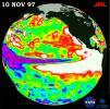 TOPEX/El Niño Watch - Warm Water Pool is Increasing, Nov. 10, 1997