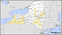 Map of Declared Counties for Disaster 1534