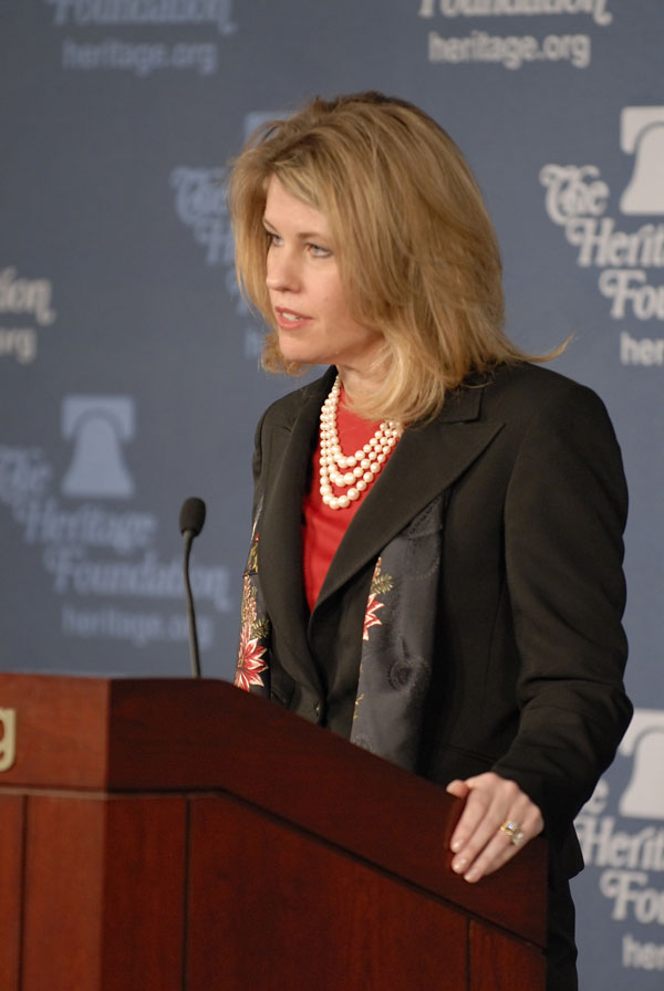 Senior Coordinator Andrea G. Bottner speaking at Heritage Foundation on March 5, 2008 in honor of International Womens Day and in celebration of the Heritage Foundations 35th Anniversary. 