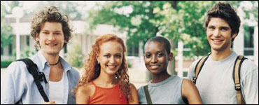 Photo: A group of young men and women