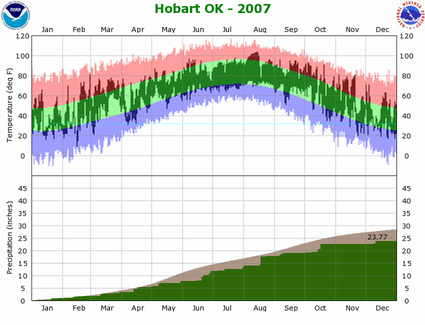 Temperature and Precipitation Plot for 2008