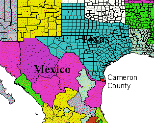 map of Cameron County, Texas