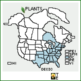 Distribution of Desmodium ciliare (Muhl. ex Willd.) DC. var. ciliare. . 