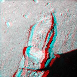 Rock Moved by Mars Lander Arm, Stereo View
