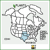 Distribution of Woodsia obtusa (Spreng.) Torr. ssp. occidentalis Windham. . 