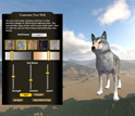 Computer screen shot of a wolf avatar.