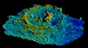 Pwyll Impact Crater: Perspective View of Topographic Model