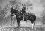 Arnold Genthe riding Chesty